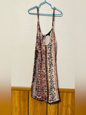 Signature studio women LARGE Boho Patchwork Print Spaghetti Strap tank top